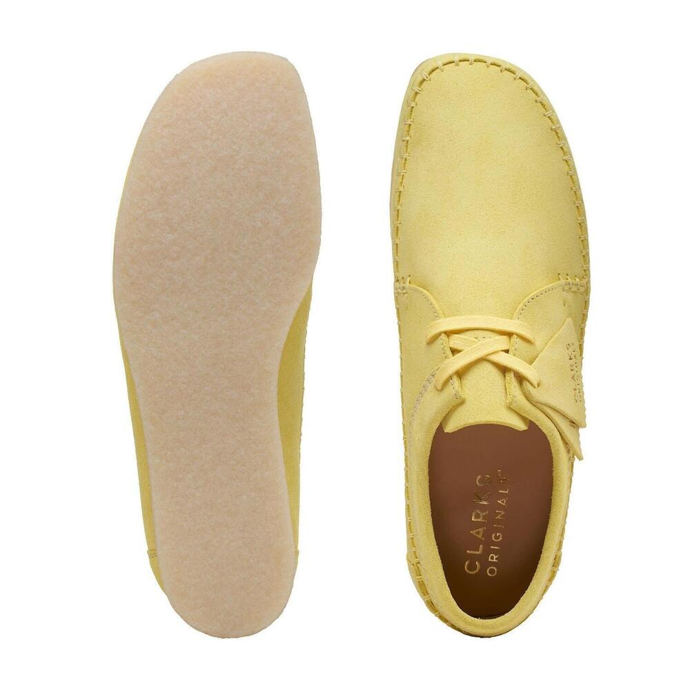 NEW CLARKS men's weaver shoes in bright yellow suede - Picture 8 of 8